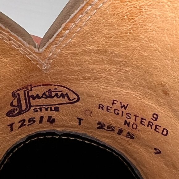 Justin Boot Women 8.5 Hand Painted Python Cowboy Work Party Limited USA Core Ex - Picture 10 of 15